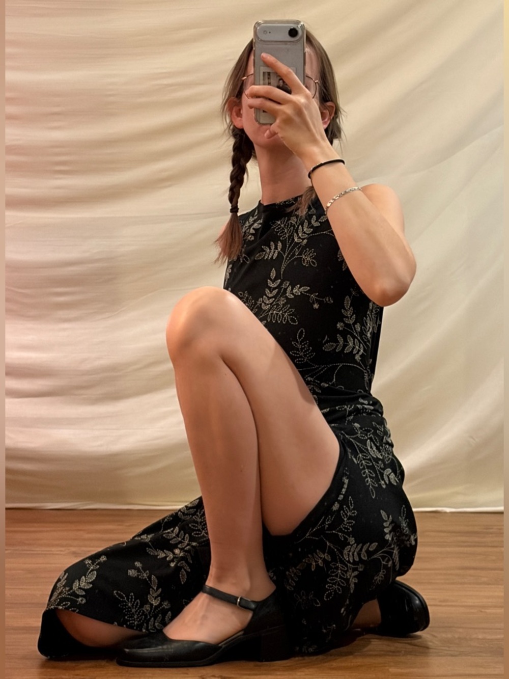Vintage Black Floral Dress